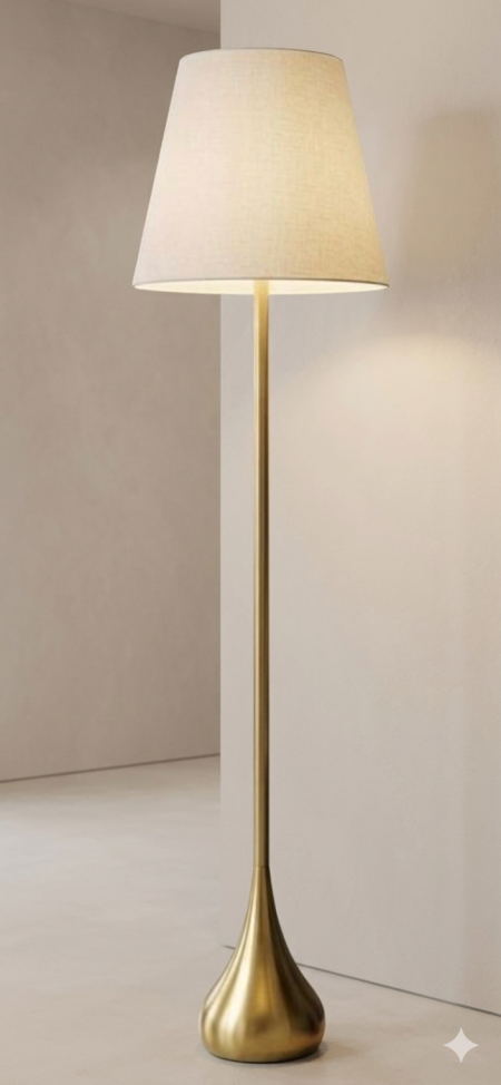 سايد لامب عامود ذهبي قاعدة شكل انجاصه  طربوش بيج