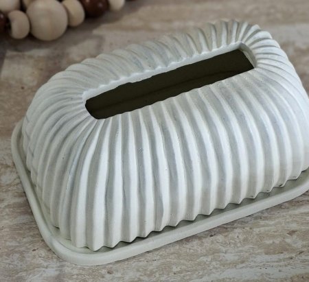 بكيت محارم كونكريت ابيض غطاء سفلي شكل حز