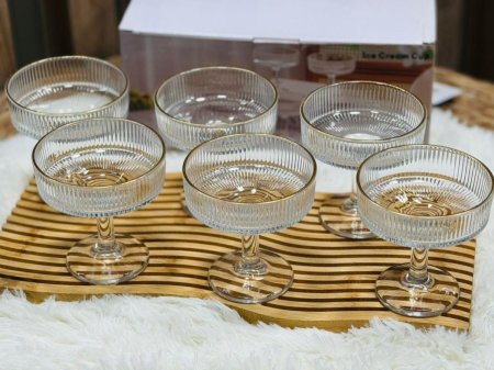 طقم كاسات بوظة عدد 6 مسطح