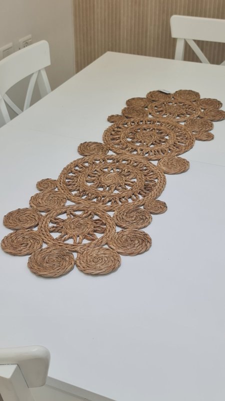 رنر قش مستطيل مخرم رسمات دوائر طول120 سم * 37 سم