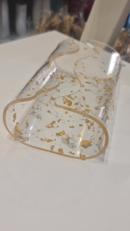 بكيت محارم اكرلك مفتوح مع رسمات ذهبي