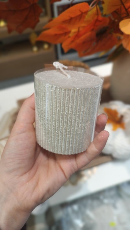 شمع اسطواني مع لميع 7.5 سم