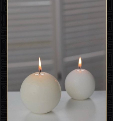 شمعة شكل طابة حجمين