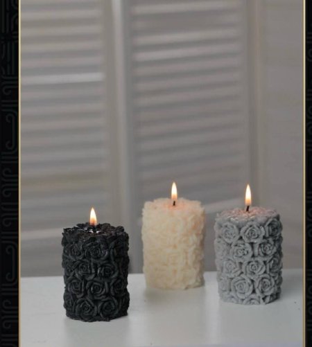 شمعة وردة ٣ الوان